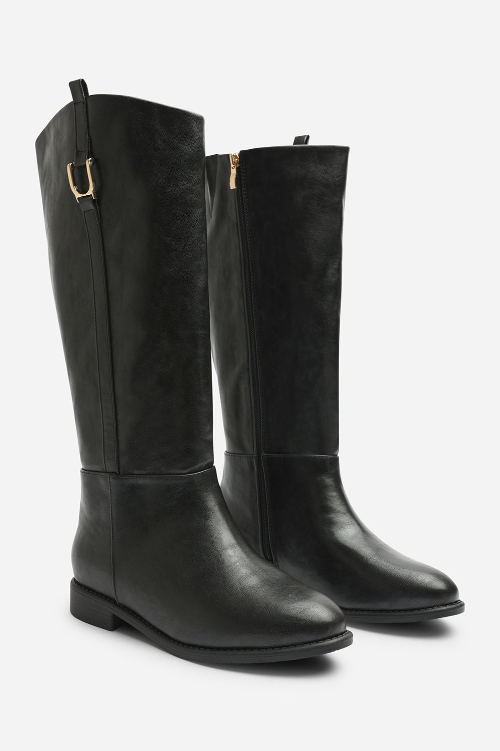 Karella Knee High Riding Boot with Hardware Detail