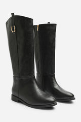 Karella Knee High Riding Boot with Hardware Detail