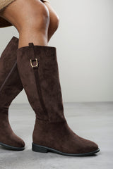 Karella Knee High Riding Boot with Hardware Detail