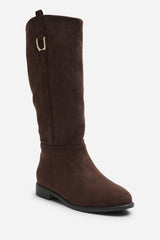Karella Knee High Riding Boot with Hardware Detail