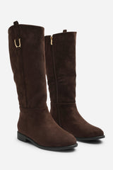Karella Knee High Riding Boot with Hardware Detail