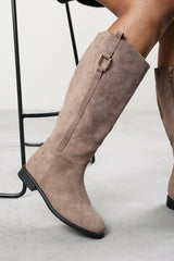 Karella Knee High Riding Boot with Hardware Detail
