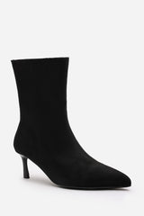Indie Black Kitten Heel Ankle Boots With Side Zip