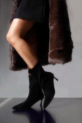 Indie Black Kitten Heel Ankle Boots With Side Zip