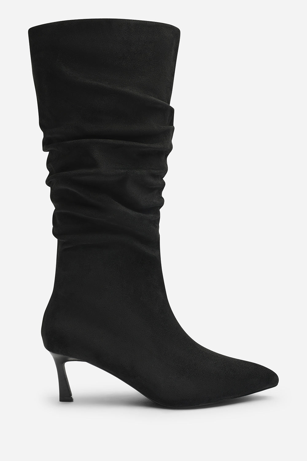 Kivora Ruched Knee High Pointed Stiletto Boot