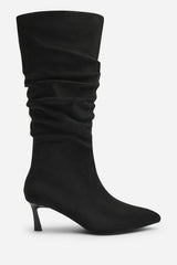 Kivora Ruched Knee High Pointed Stiletto Boot