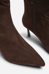Kivora Ruched Knee High Pointed Stiletto Boot