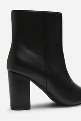 Ebrina Black Pointed Toe Block Heeled Ankle Boot