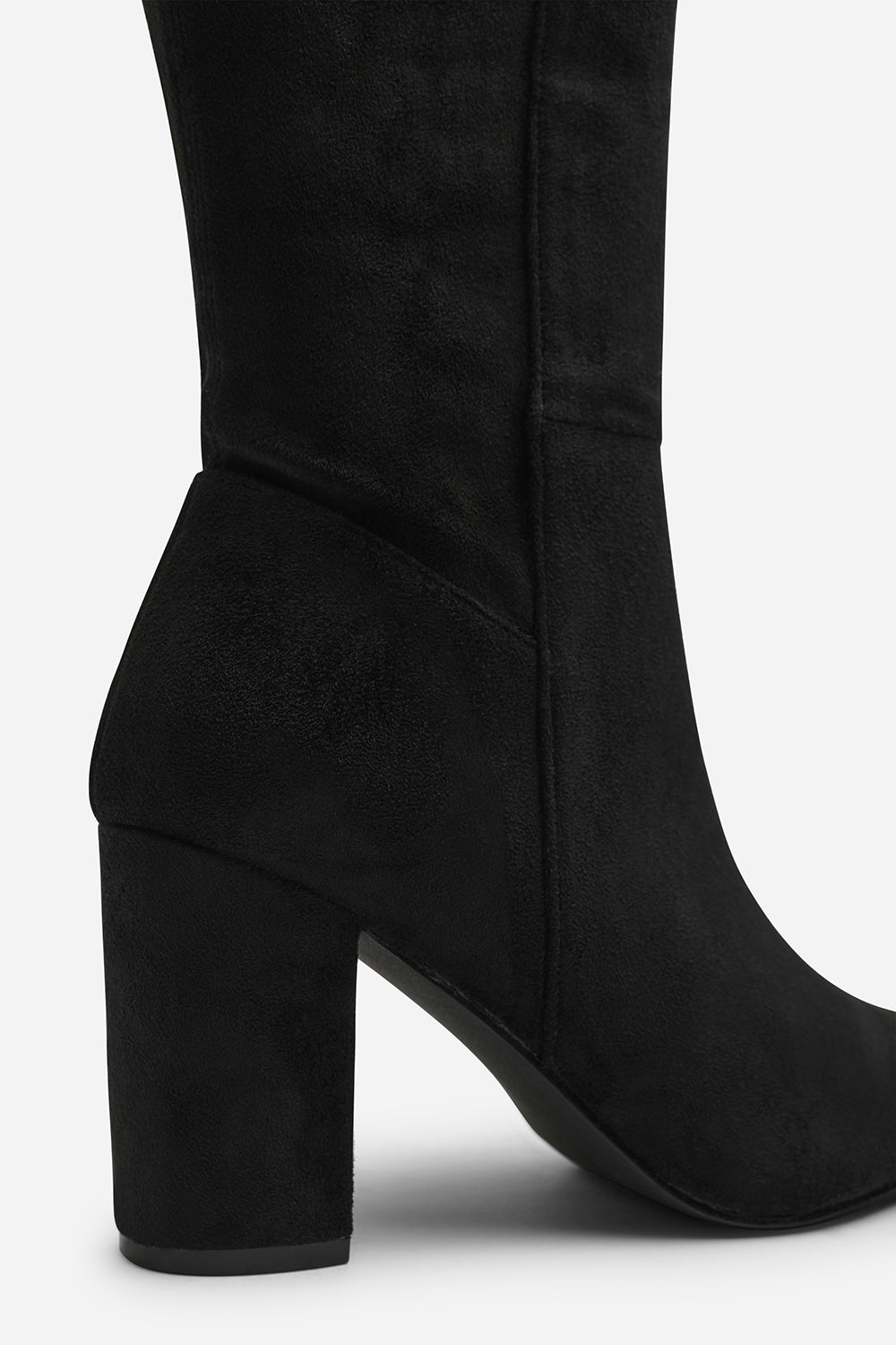 Georgina Stretch Suede Knee High Pointed Boots In Black