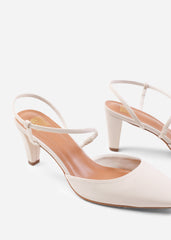 KANSAS WIDE FIT CROSS OVER SLINGBACK STRAP HEELS IN CREAM