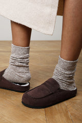 Divelle Low Back Slip On Mule With Fleece Lining