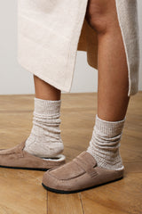 Divelle Low Back Slip On Mule With Fleece Lining