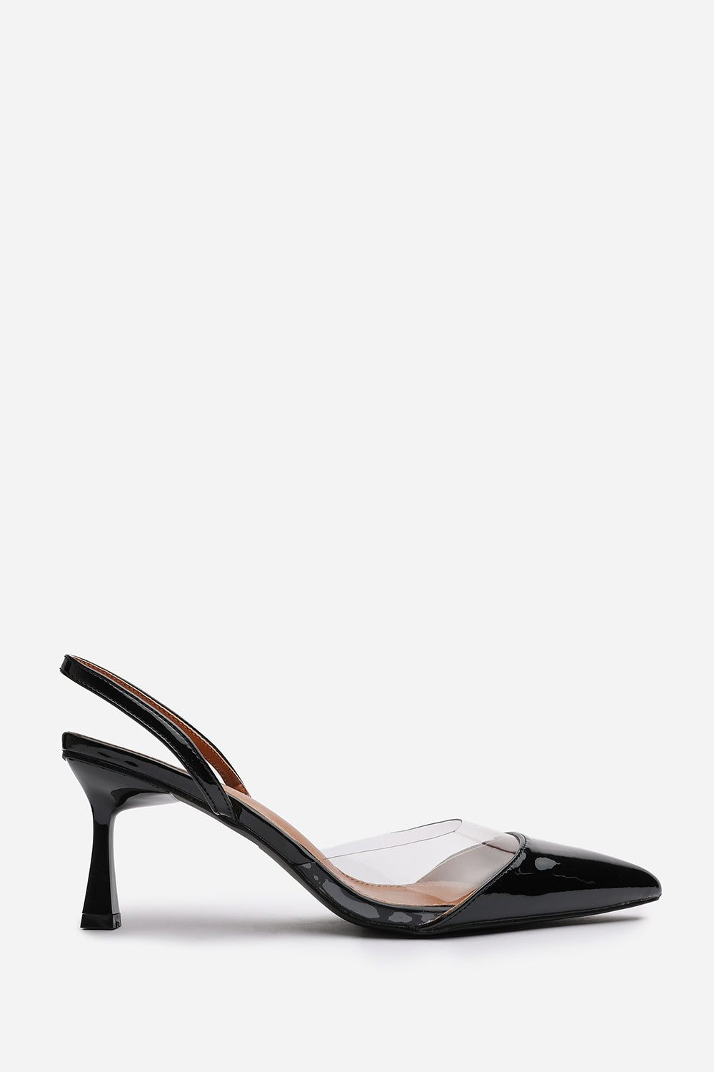 Leonei Black Transparent Upper Slingback Heel