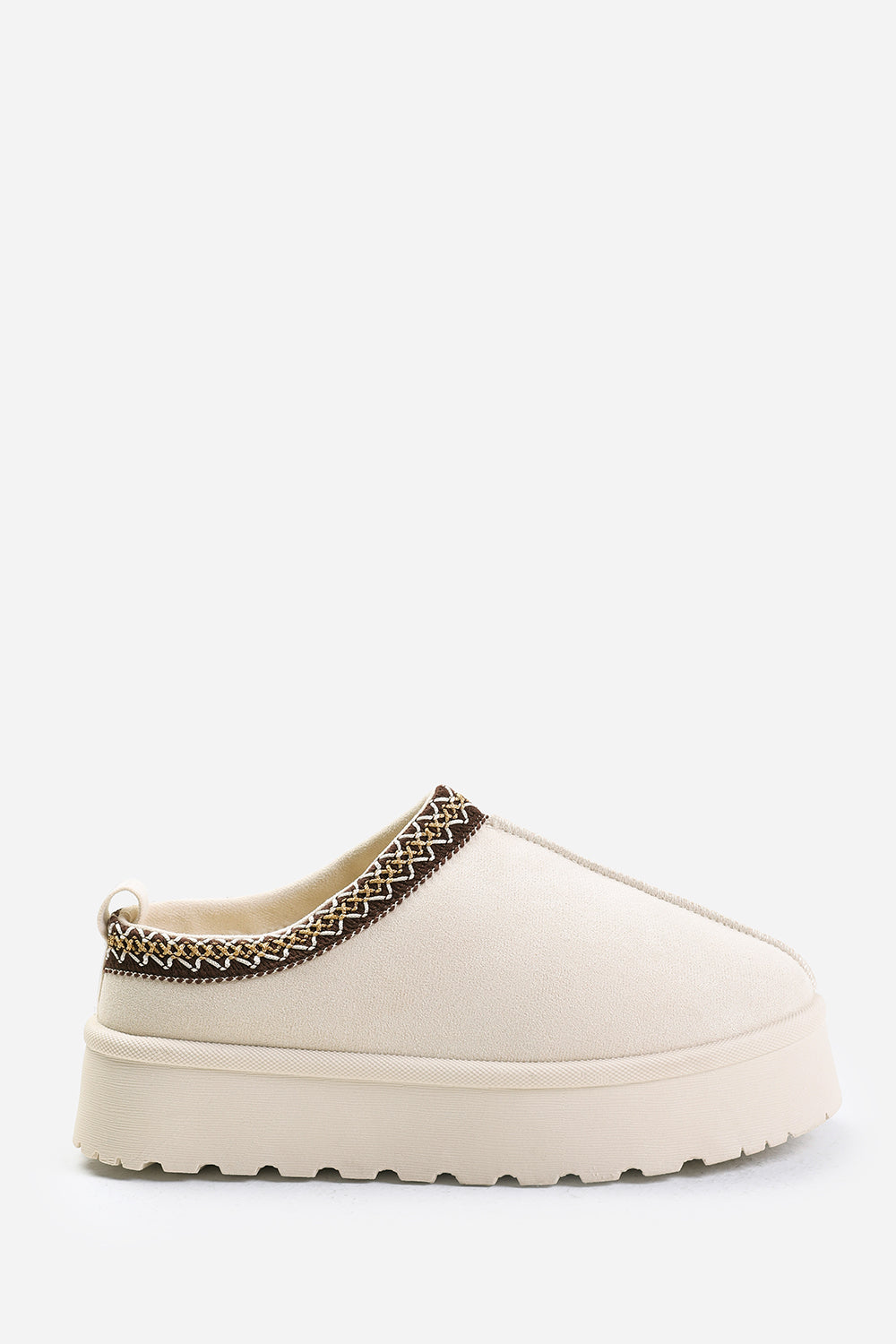 Galia Cosy Cream Faux-Suede Fur Lining Platform Low Ankle Boot