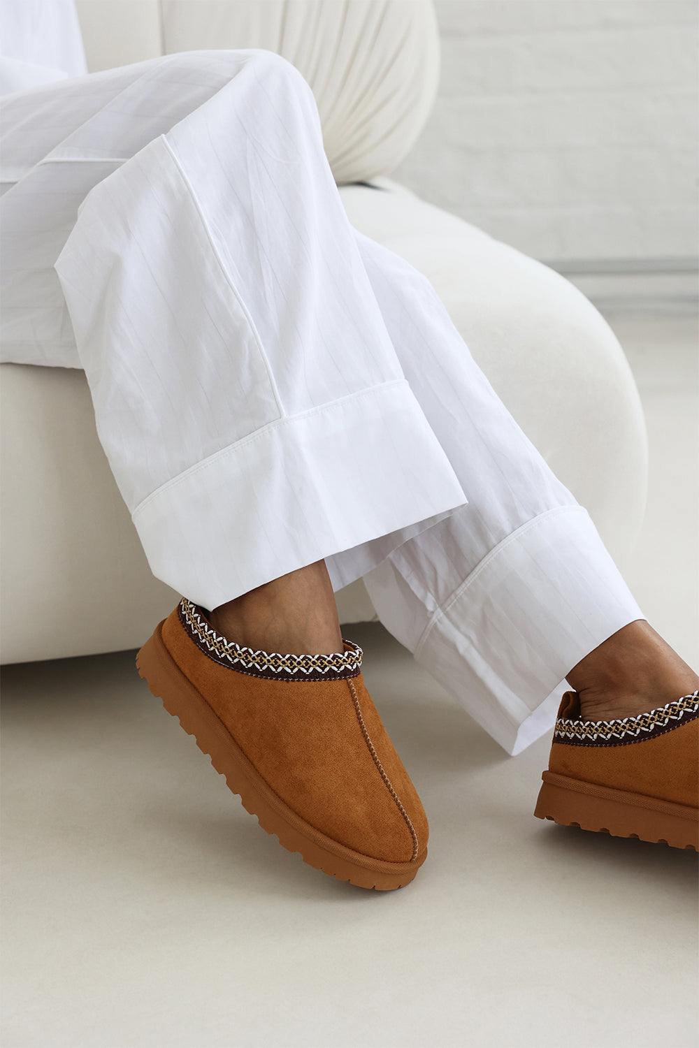 Meilani Cosy Chestnut Faux-Suede Fur Lining Low Ankle Boot