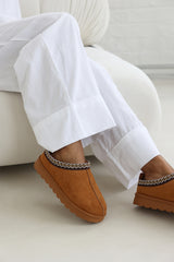 Meilani Cosy Chestnut Faux-Suede Fur Lining Low Ankle Boot