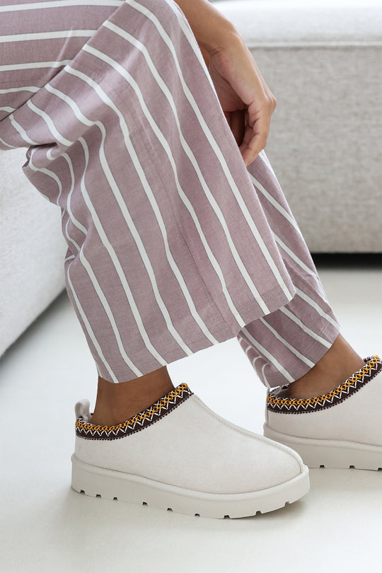 Meilani Cosy Cream Faux-Suede Fur Lining Low Ankle Boot