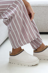 Meilani Cosy Cream Faux-Suede Fur Lining Low Ankle Boot