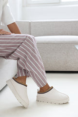 Quincy Cosy Cream Faux-Suede Fur Lining Slipper