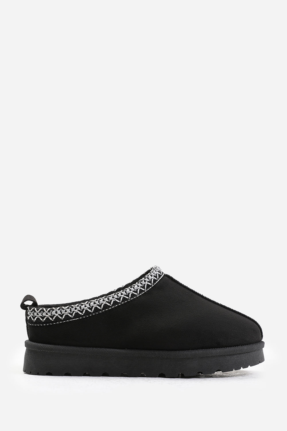 Meilani Cosy Black Faux-Suede Fur Lining Low Ankle Boot
