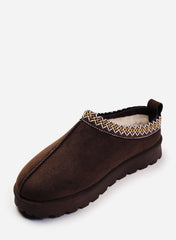 Jalyx Platform Sole Slip On Slippers with Embroidered Trim Design