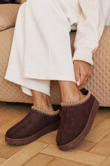 Jalyx Platform Sole Slip On Slippers with Embroidered Trim Design