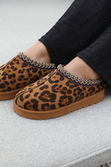 PINE AZTEC DETAIL FAUX FUR LINING MINI BOOTS IN LEOPARD SUEDE