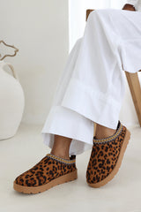 Meilani Cosy Leopard Faux-Suede Fur Lining Low Ankle Boot