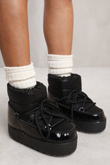 AMALA PUFFER QUILTED ANKLE BOOT WITH CHUNKY SOLES IN BLACK