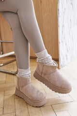 Jovina Platform Ankle Boots with Faux Fur Lining