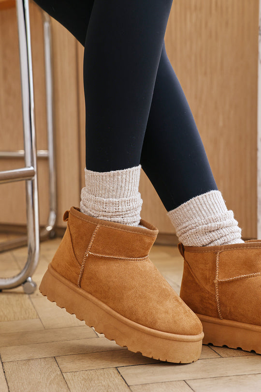 Jovina Platform Ankle Boots with Faux Fur Lining