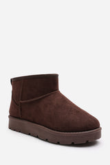 Suri Mini Brown Faux-Suede Fur Lined Ankle Slipper Boots