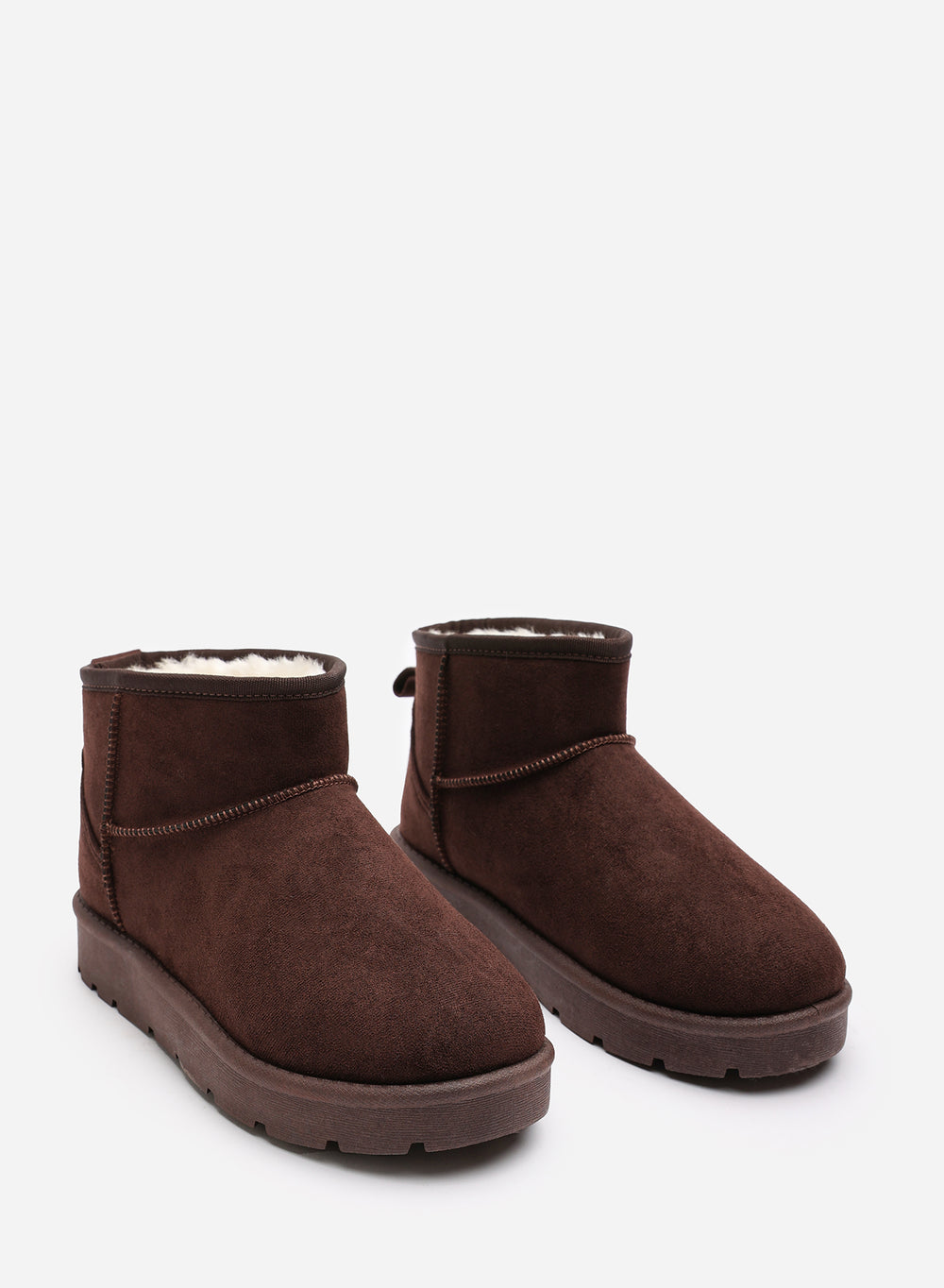 Jexira Platform Sole Mini Ankle Boots with Fur Lining
