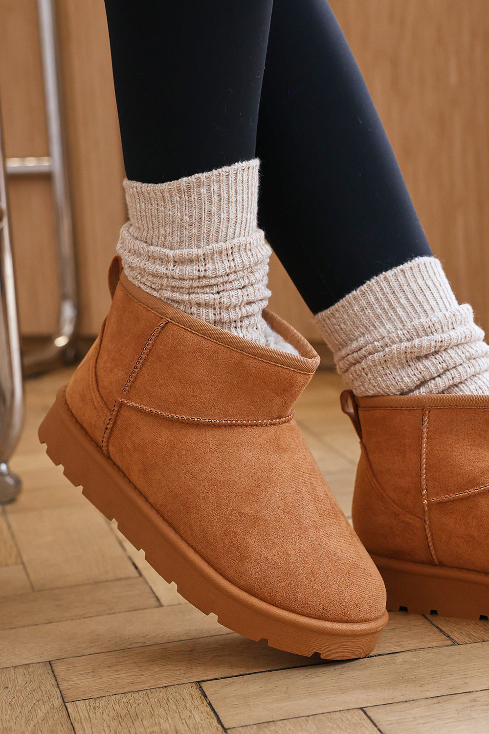 Jexira Platform Sole Mini Ankle Boots with Fur Lining
