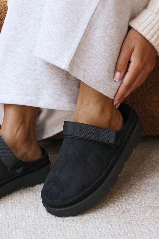 Jivane Cosy Platform Adjustable Sling Back Mule Slippers