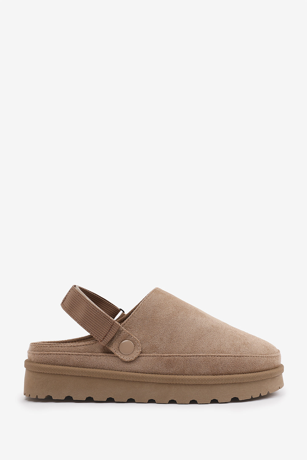 Taliah Cosy Adjustable Sling Back Camel Faux-Suede Slippers