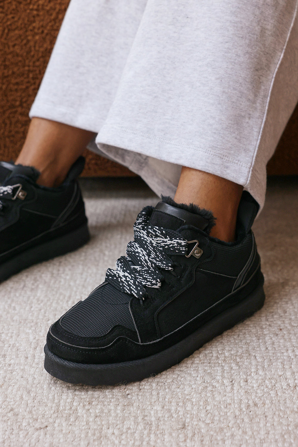Jorexa Cosy Low Top Trainer with Faux Fur Lining