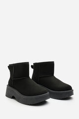Zandra Black Suede Platform Ankle Boots