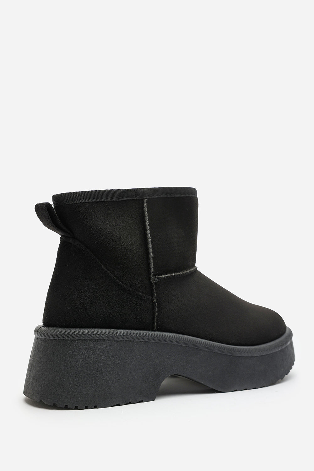 Zandra Black Suede Platform Ankle Boots