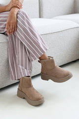 Zandra Camel Suede Platform Ankle Boots