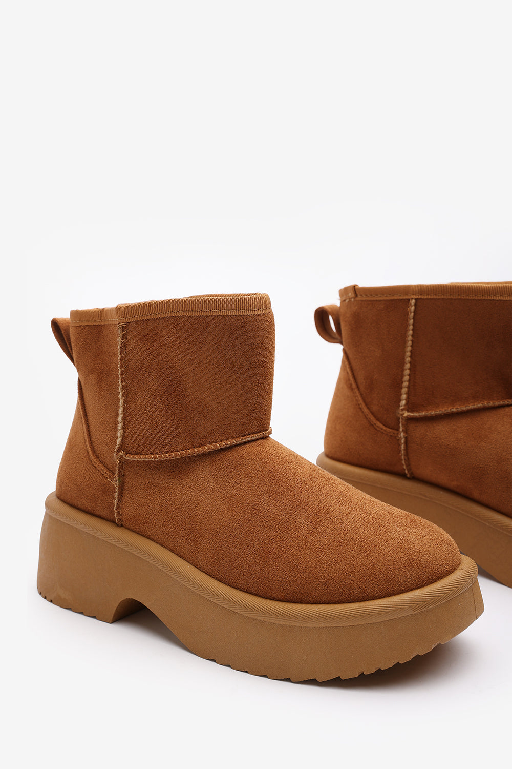 Zandra Chestnut Suede Platform Ankle Boots