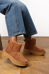 Zandra Chestnut Suede Platform Ankle Boots