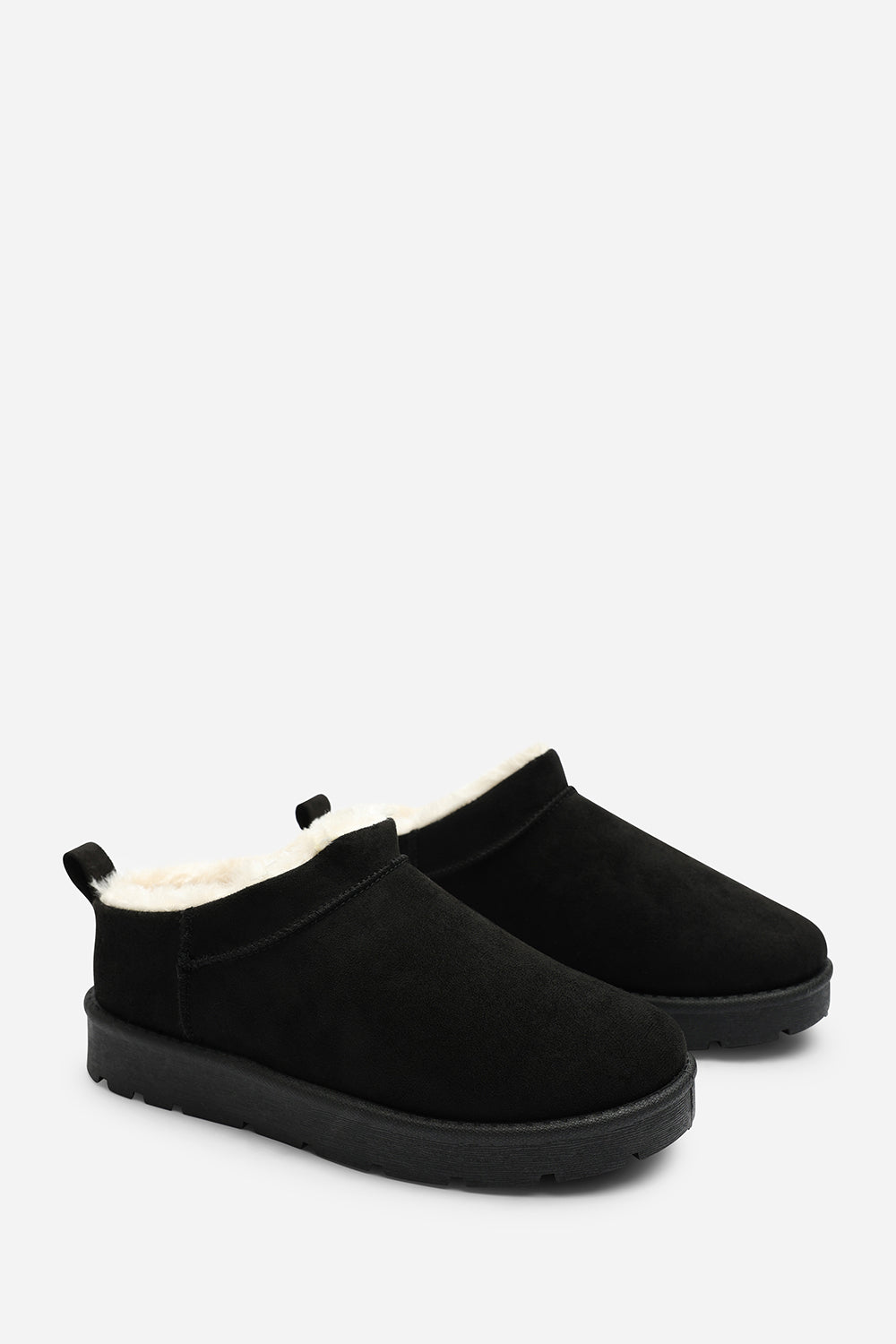 Jalyra Cosy Fur Lined Suede Micro Ankle Snug Mule Boots