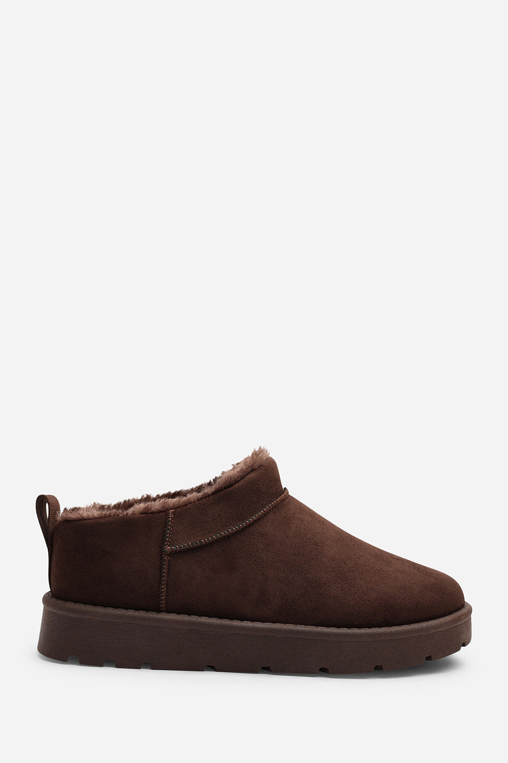Jalyra Cosy Fur Lined Suede Micro Ankle Snug Mule Boots