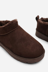 Jalyra Cosy Fur Lined Suede Micro Ankle Snug Mule Boots