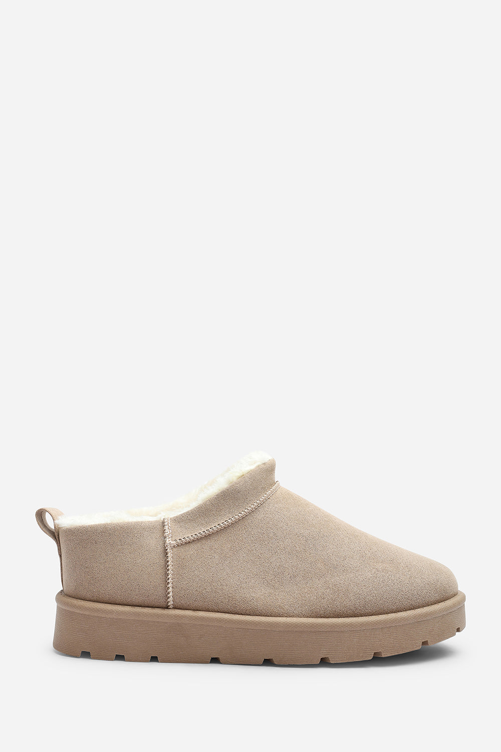 Jalyra Cosy Fur Lined Suede Micro Ankle Snug Mule Boots