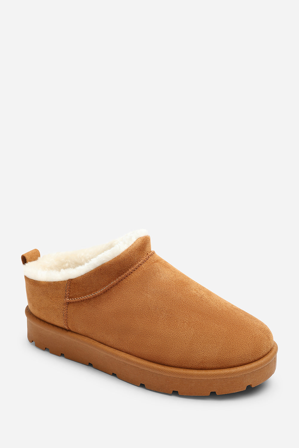 Jalyra Cosy Fur Lined Suede Micro Ankle Snug Mule Boots