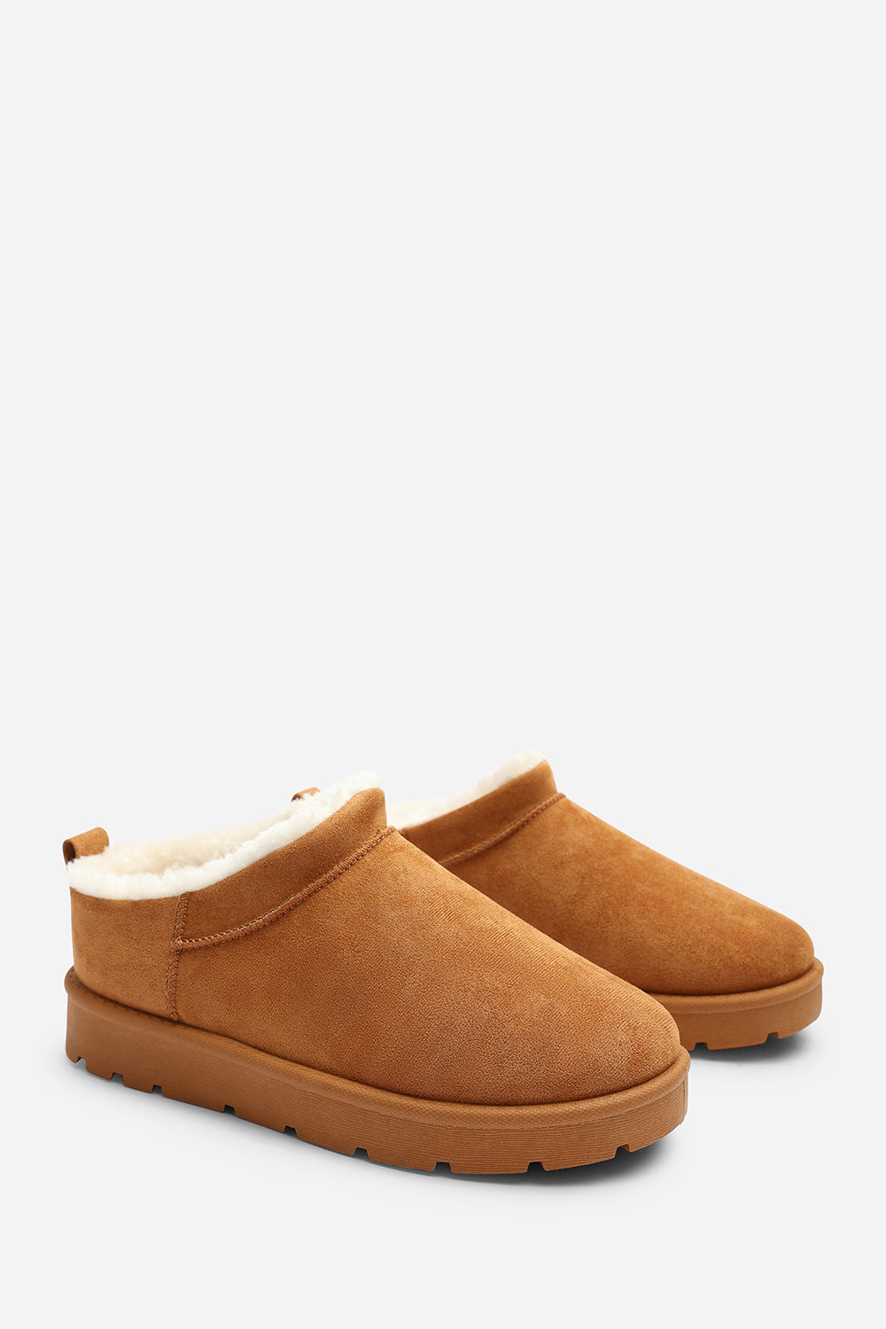Jalyra Cosy Fur Lined Suede Micro Ankle Snug Mule Boots