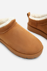 Jalyra Cosy Fur Lined Suede Micro Ankle Snug Mule Boots