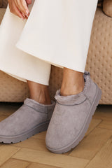 Jalyra Cosy Fur Lined Suede Micro Ankle Snug Mule Boots
